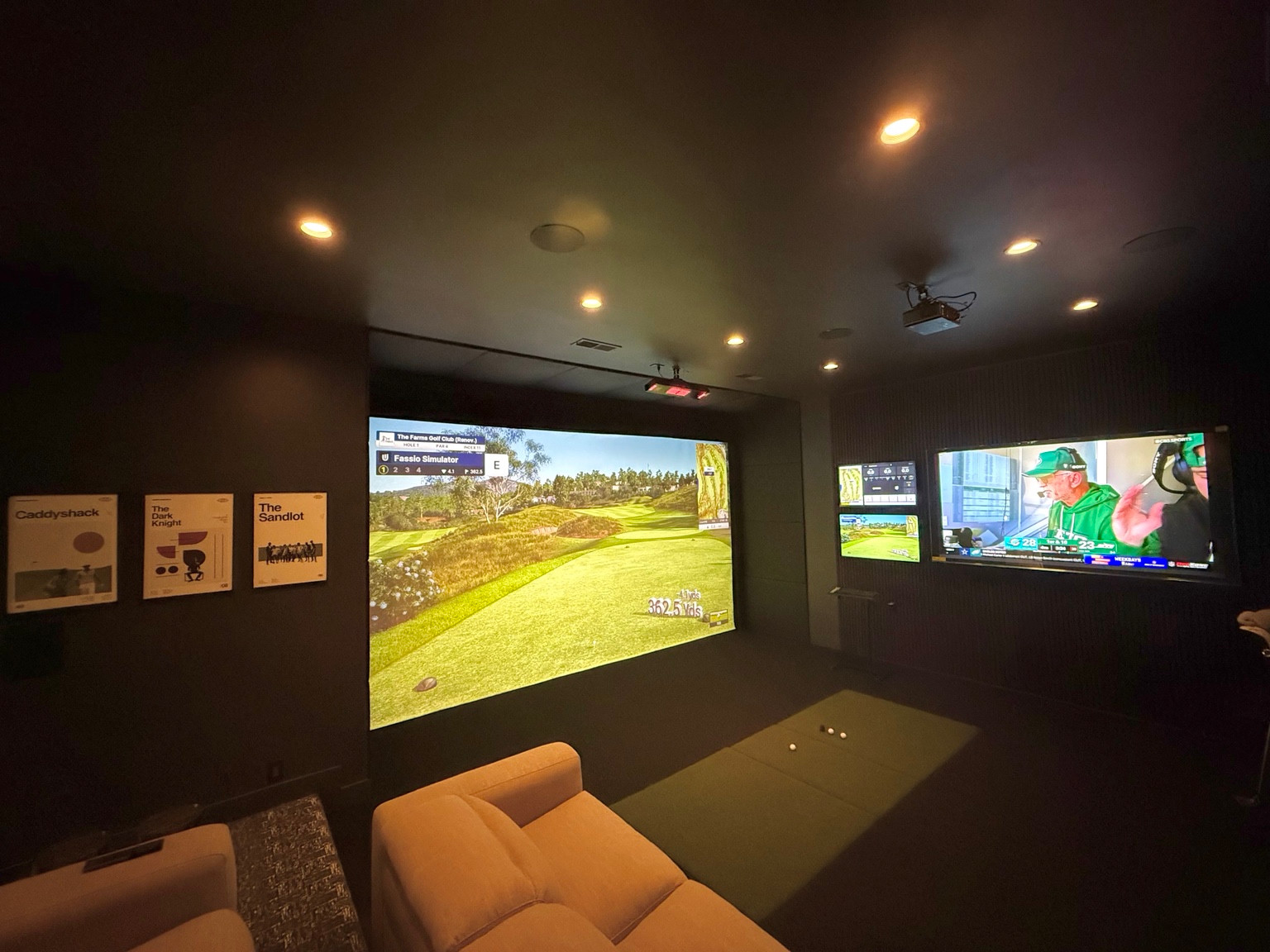 Finished residential simulator and lounge